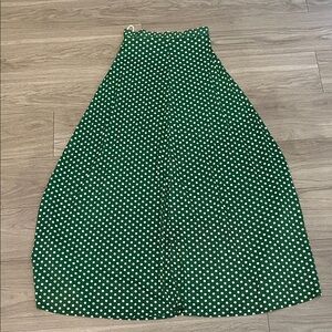 Vintage 1960’s Green Polka Dot Women's Halter Top and Skirt